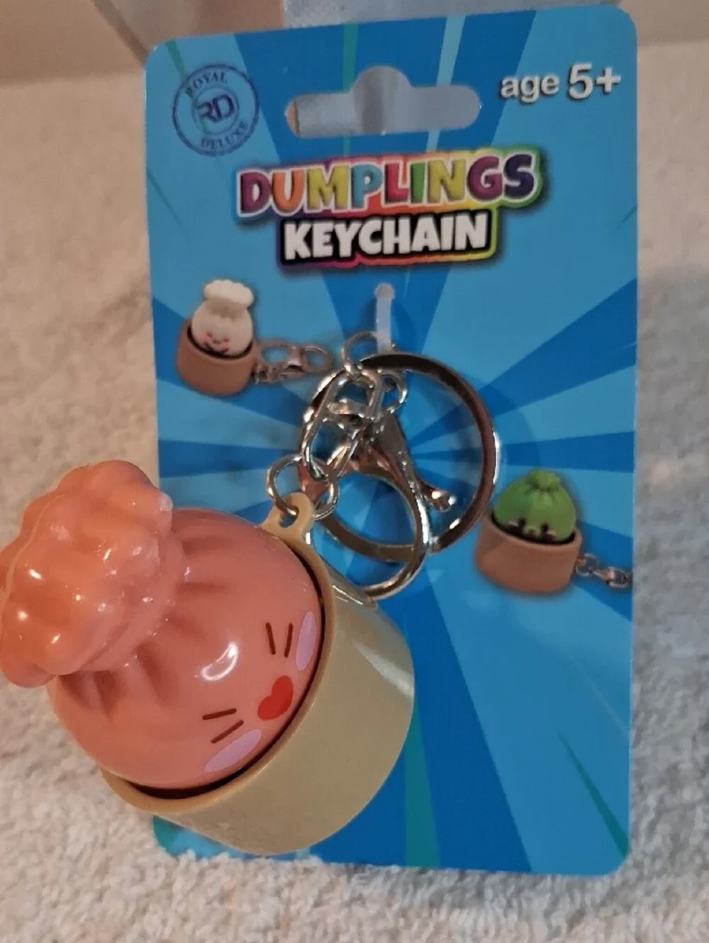 Dumplings Keychain - Pink & Cream Cute Dumpling Charm